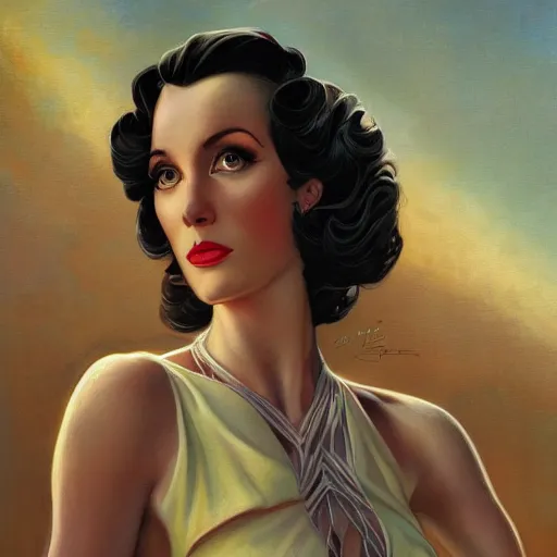 Image similar to a streamline moderne, ( art nouveau ), multi - racial portrait in the style of charlie bowater, and in the style of donato giancola, and in the style of charles dulac. intelligent, expressive eyes. symmetry, ultrasharp focus, dramatic lighting, semirealism, intricate symmetrical ultrafine background detail.