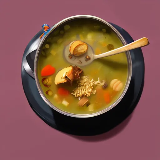 Prompt: Grogu eating soup, hyperdetailed, artstation, cgsociety, 8k
