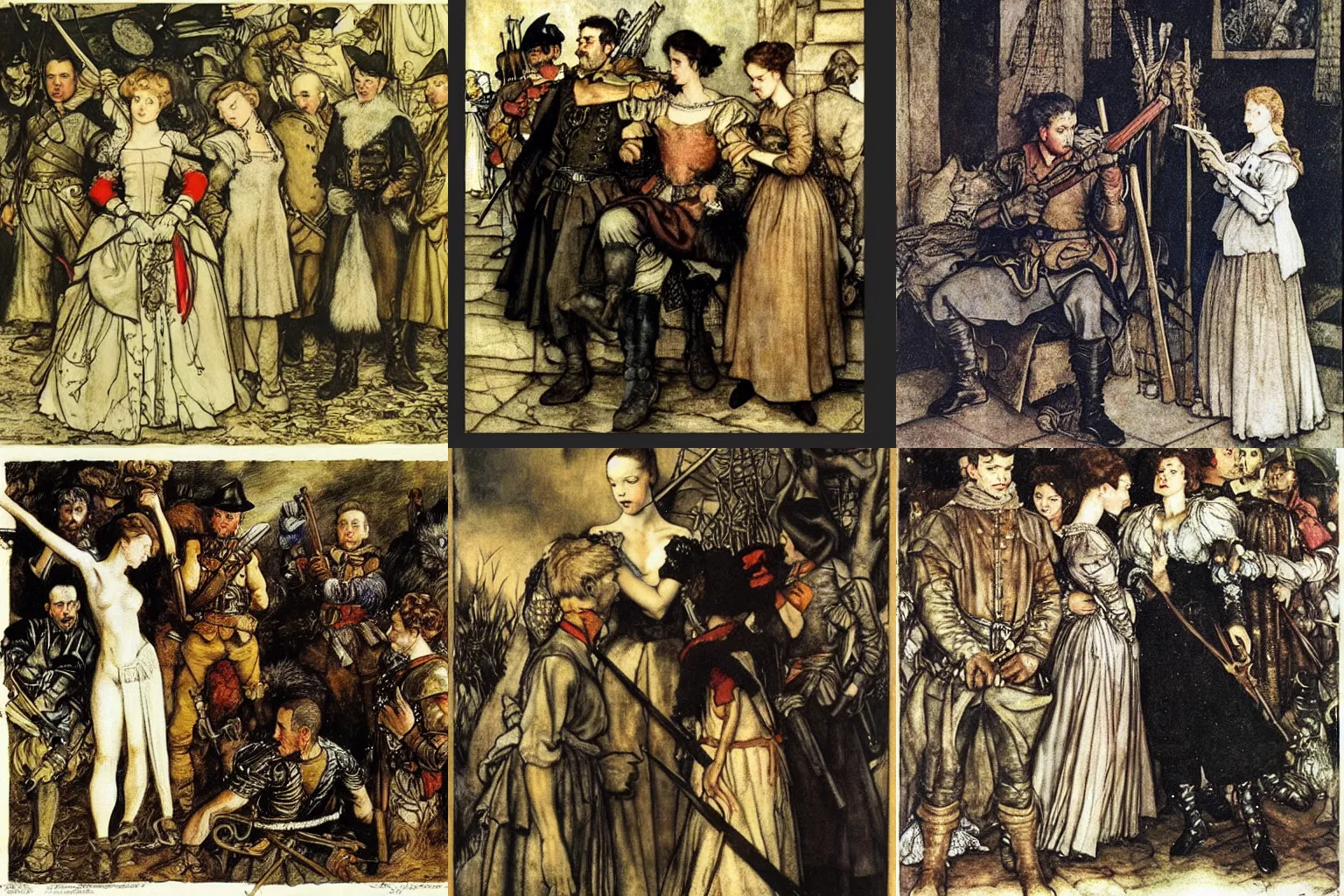 Prompt: war and peace. painting by diego velazquez, arthur rackham and terry moore