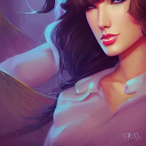 Image similar to a portrait of a beautiful april o'neil and taylor swift, art by lois van baarle and loish and ross tran and rossdraws and sam yang and samdoesarts and artgerm and saruei, digital art, highly detailed, intricate, sharp focus, trending on artstation hq, deviantart, unreal engine 5, 4 k uhd image