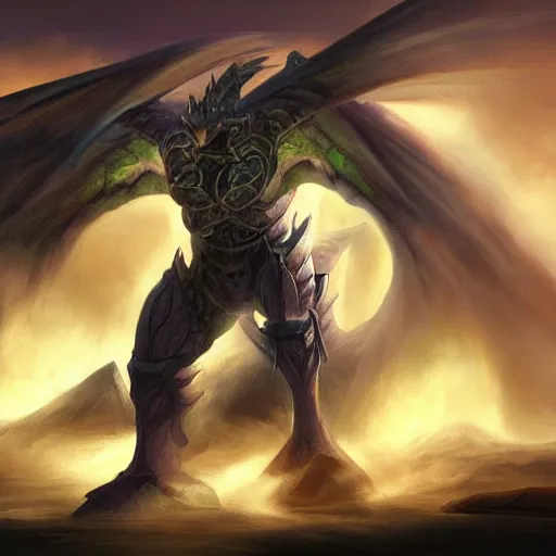 Image similar to thunder dragon colossus, character concept in the style of keith thompson, magic the gathering art