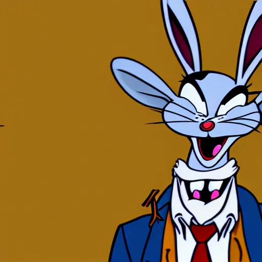 Image similar to bugs bunny gangster with blood spray, rule of thirds, insanely detailed, photorealistic, 8 k.