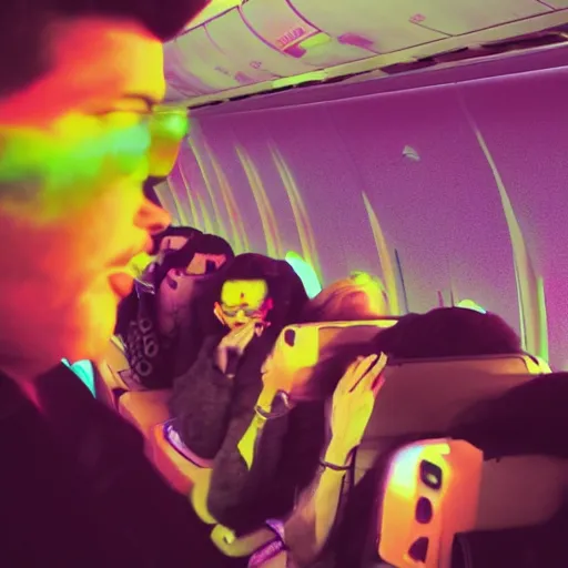 Image similar to psychedelic trip on a plane flight