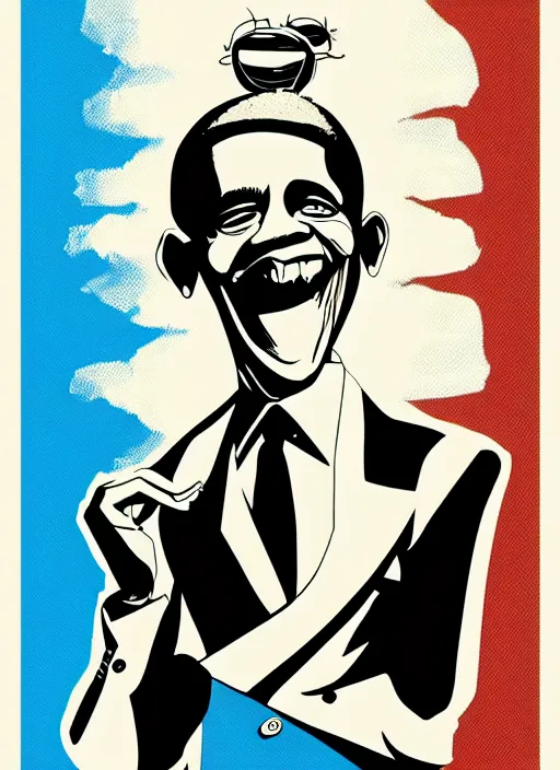 Prompt: obama in the style of jamie hewlett, digital art, trending on artstation