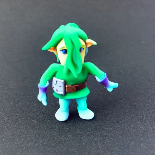 Prompt: a small silicone toy of link.