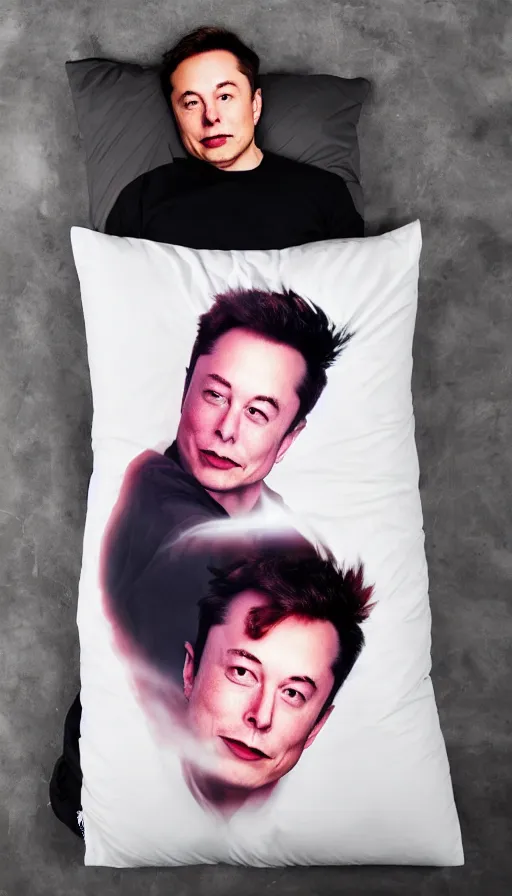 Image similar to elon musk body pillow cover, japanese dakimakura cover, product photo, 8 k