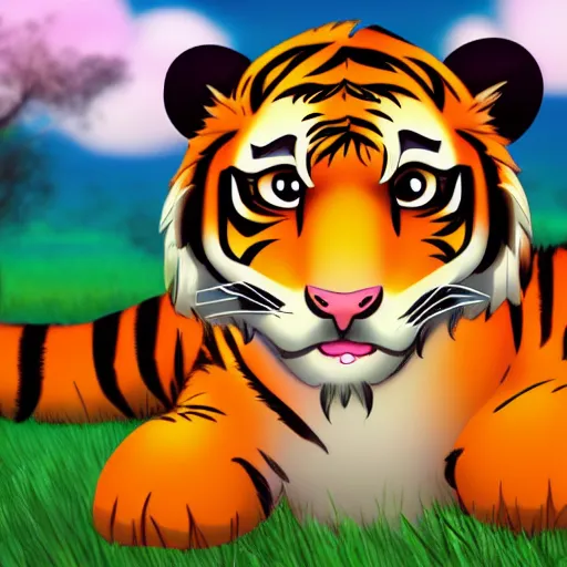 Premium Photo | Vibrant Anime Tiger Head Illustration With Kurzgesagt  Influence