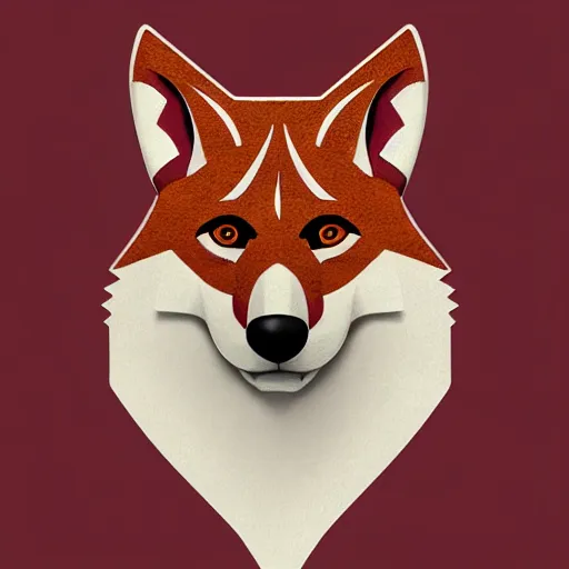 Prompt: A dingo mascot, maroon and white, NFL, highly detailed design, high evolution, legendary, smooth, sharp focus, dynamic lighting, intricate, line art, ArtStation, art by Paul Rand
