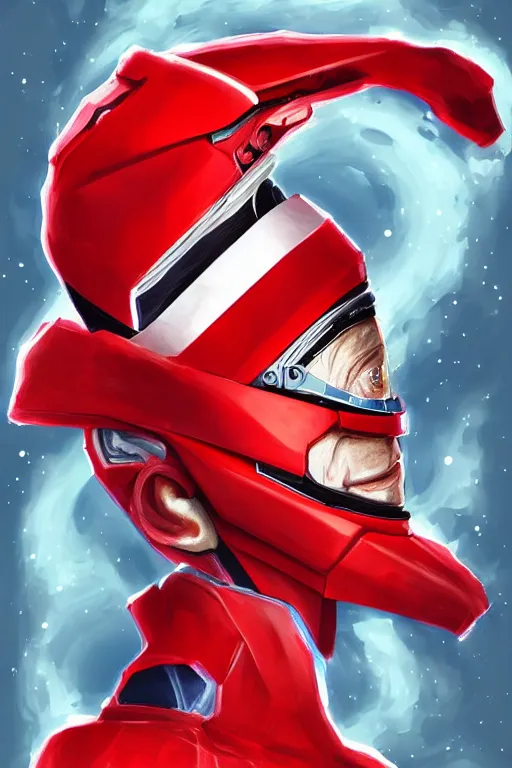 Image similar to portrait of stephen hawking as red ranger from power rangers, intricate, highly detailed, smooth, artstation, digital illustration