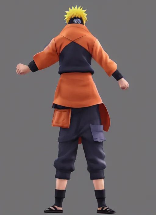 Naruto, 3D character model, 3D render, photorealistic, | Stable 