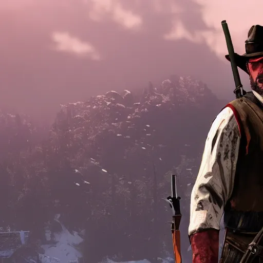 Prompt: Gordon Freeman in Red Dead Redemption 2