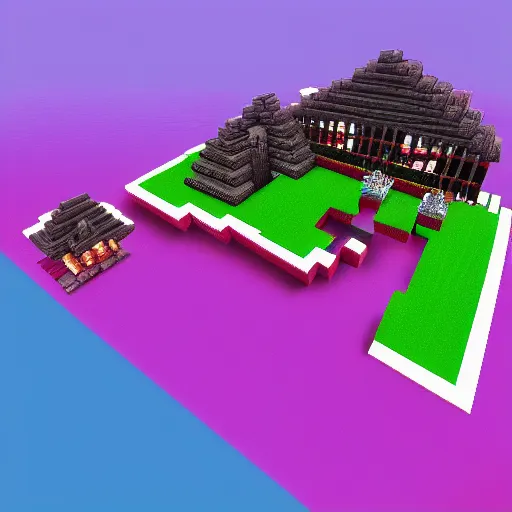 Image similar to minecraft peaceful scene with one subject. nicki minaj famous rapper beautiful. IN MINECRAFT. minecraft voxel art.