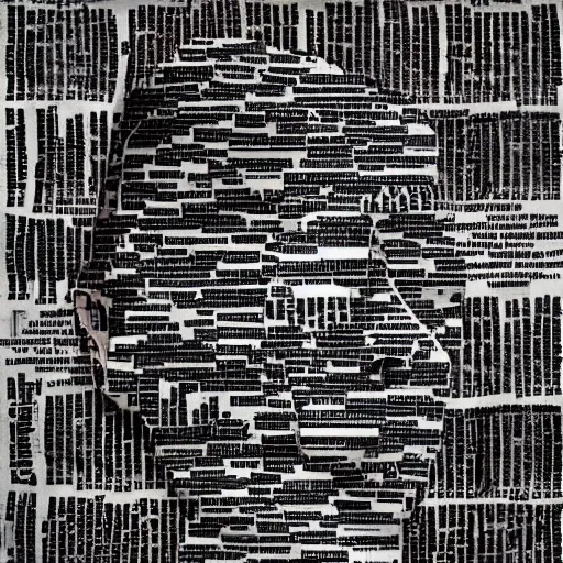 Image similar to the silhouette of a person made of newspapers clippings, digital art, amazing quality, very detailed, trending on artstation