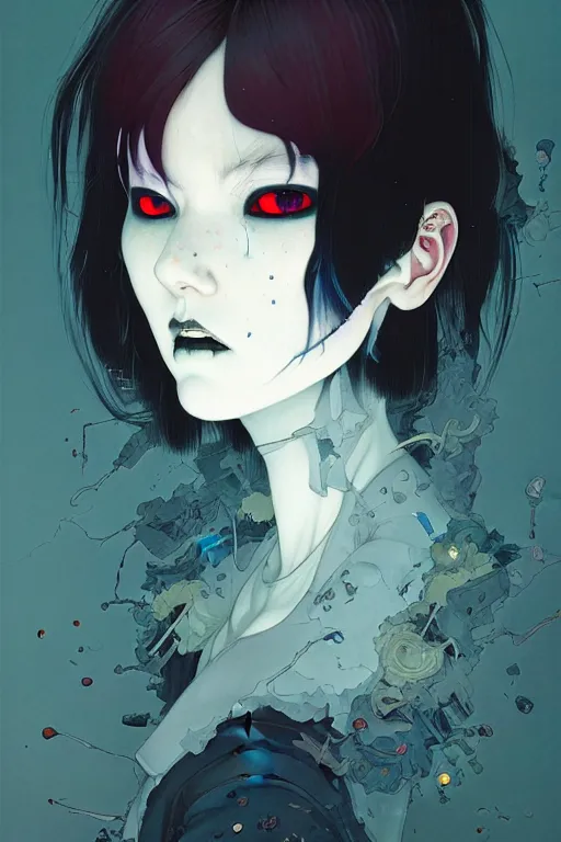 Image similar to prompt : city goth portrait soft light painted by james jean and katsuhiro otomo and erik jones, inspired by akira anime, smooth face feature, intricate oil painting, high detail illustration, sharp high detail, manga and anime 1 9 9 9