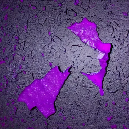 Prompt: purple shattered paint!, lava!!!, conglomerate!, slush!!, organized composition!, abstract sculpture!!!!, black backdrop, 4k, award-winning photo!!!!