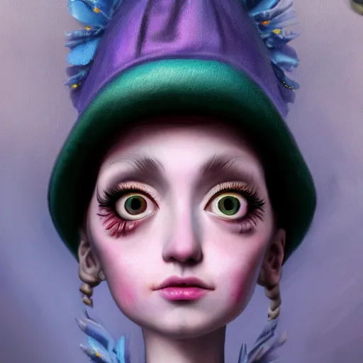 Prompt: a close up bronwen clune, ultra realistic digital painting, rococo, artstation, concept art, pop, smooth, sharp focus, illustration, art by mark ryden and lisa frank 3 d 8 k ultra detailed