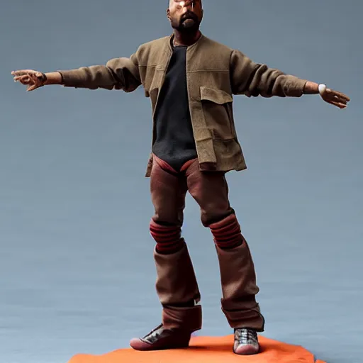 Prompt: Kanye West action figure, 5 points of articulation, full body, 4k, highly detailed