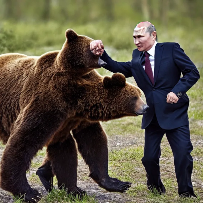 vladimir putin fighting bear