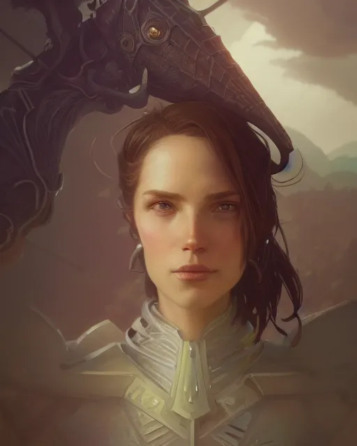 Image similar to highly detailed vfx portrait of a fantasy knight, stephen bliss, unreal engine, greg rutkowski, loish, rhads, beeple, makoto shinkai and lois van baarle, ilya kuvshinov, rossdraws, tom bagshaw, alphonse mucha, global illumination, detailed and intricate environment