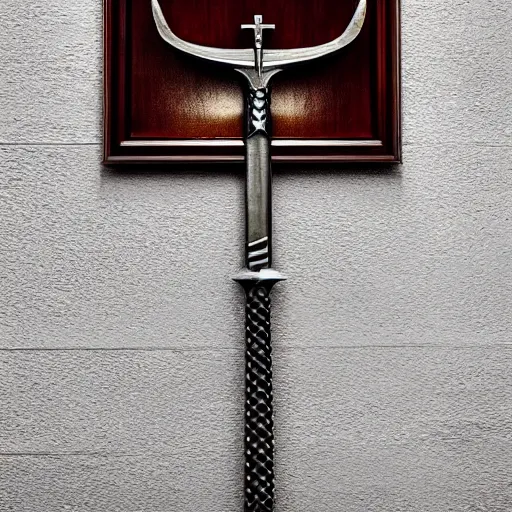 Image similar to sword of justice hanging on a wall