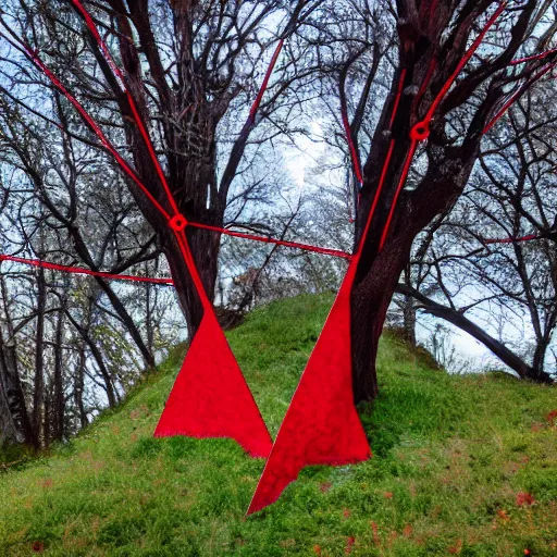 Image similar to red alien triangle trees