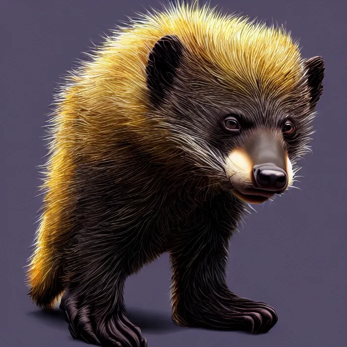 Image similar to cute honey badger, ultra realistic, concept art, highly detailed, style pixar