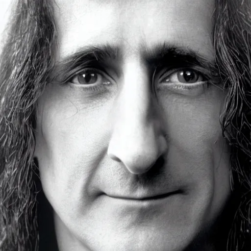 Prompt: portrait of geddy lee by herb ritts, hd, 4 k, detailed, award winning, beautiful