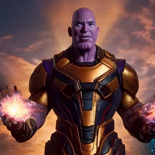 Prompt: movie still of jeff bezos as thanos