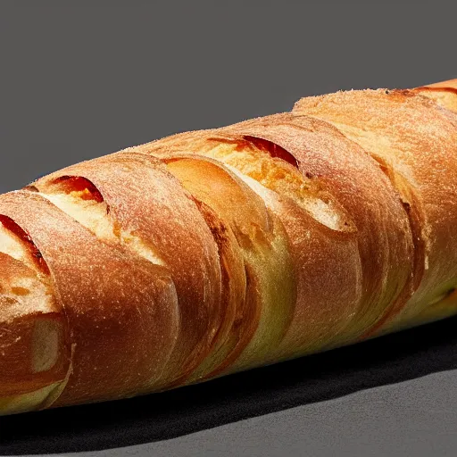 Image similar to a baguette between two apples stuck together, photo realistic 4k