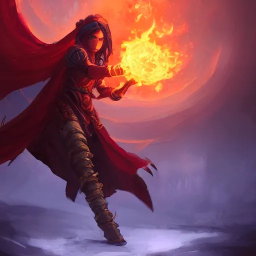 Image similar to fire mage, epic fantasy style, in the style of Greg Rutkowski, hearthstone artwork