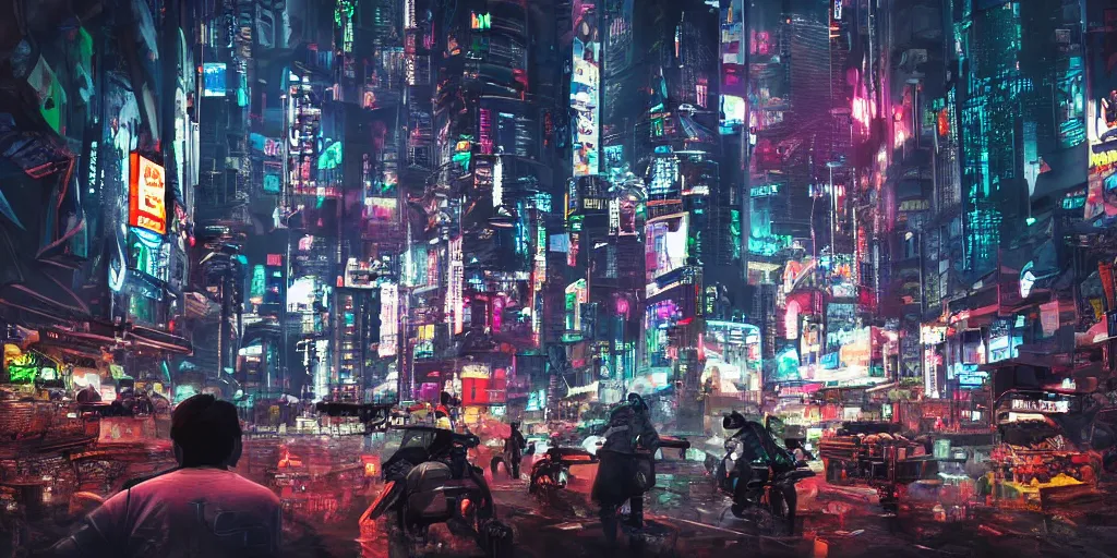 Image similar to a potrait of cyberpunk jakarta in 3022