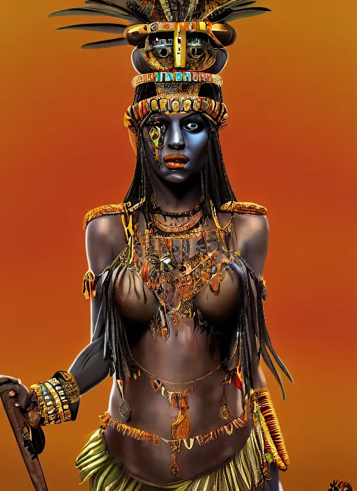 Prompt: cleopatra as a voodoo priestess, detailed digital art, trending on Artstation