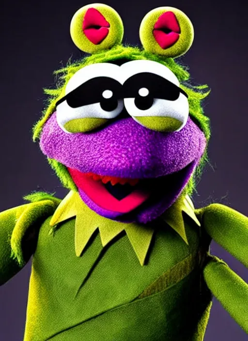 Image similar to studio portrait still of muppet!!!!! loki!!!!!! from avengers infinity war as a muppet muppet as a muppet, 8 k, studio lighting, key light,