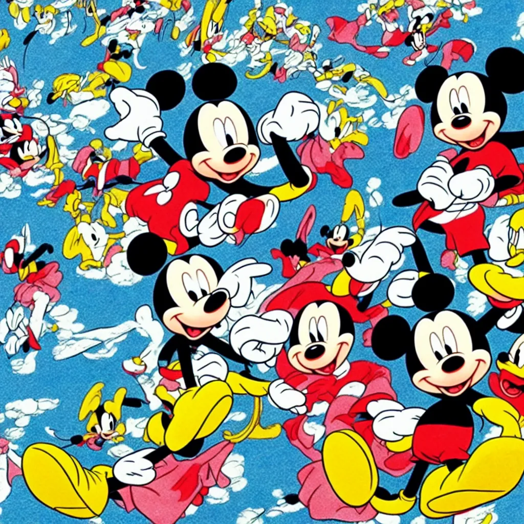 Image similar to mickey mouse pictured in violent japanese manga comicbook