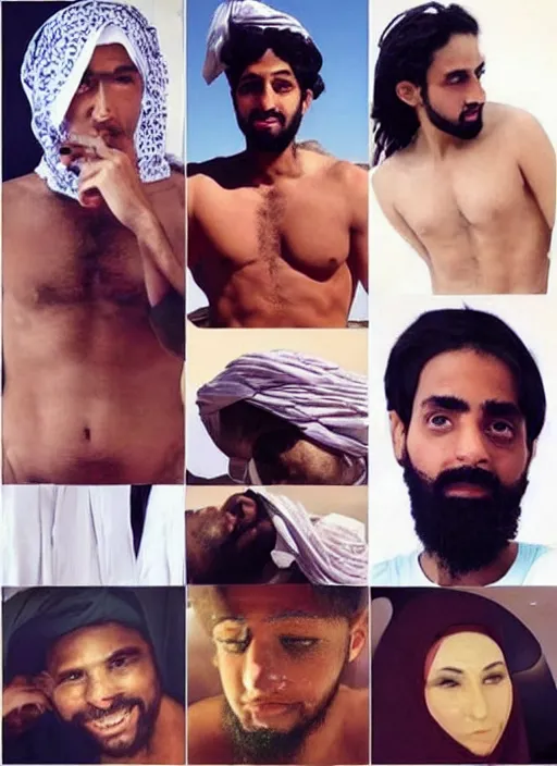 Prompt: the prophet mohammed instagram thirst trap photo shoot, perfect faces