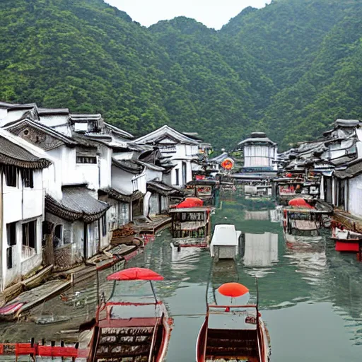 Image similar to water town in southern china, super realistic photo