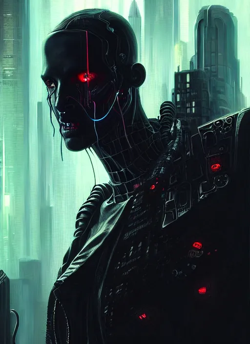 Prompt: cyberpunk spawn as a brooding figure of the dark caught in the never - ending push and pull between good and evil diffuse lighting, fantasy, intricate, highly detailed, lifelike, photorealistic, digital painting, artstation, illustration, concept art, smooth, sharp focus, art by john collier and albert aublet and krenz cushart