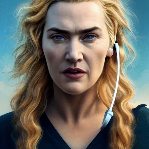 Prompt: epic action shot of kate winslet with symmetrical face stunning eyes and long blonde hair wearing headset laughing, weta disney pixar, hi - fructose, decadent highly - detailed digital painting, golden ratio, octane render, artstation, cinematic composition, smooth, sharp focus, artgerm, mucha, loish, wlop hdr