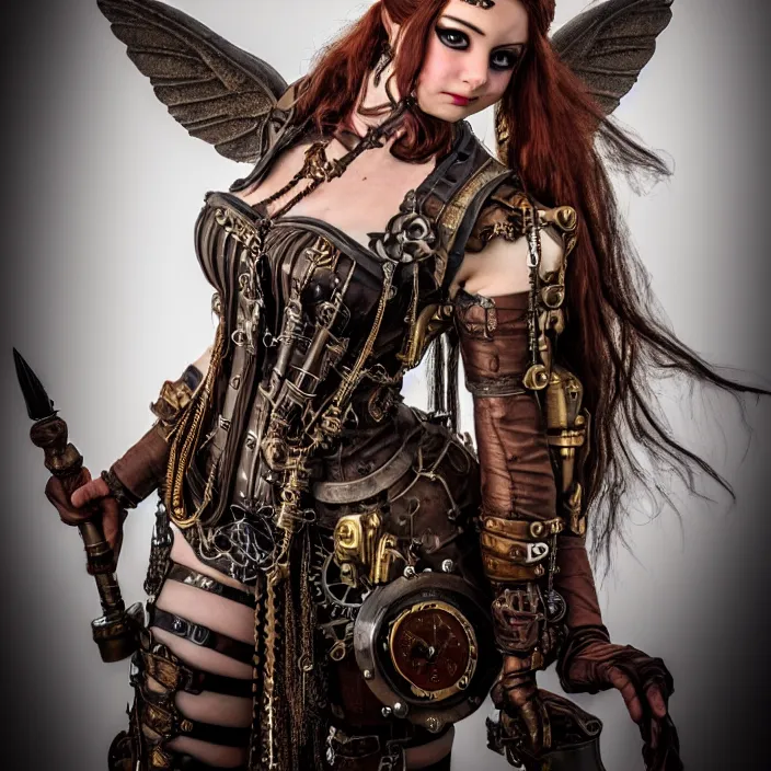 Prompt: full length photo of a very beautiful!! steampunk valkyrie, highly detailed, 4 k, hdr, smooth, sharp focus, high resolution, award - winning photo