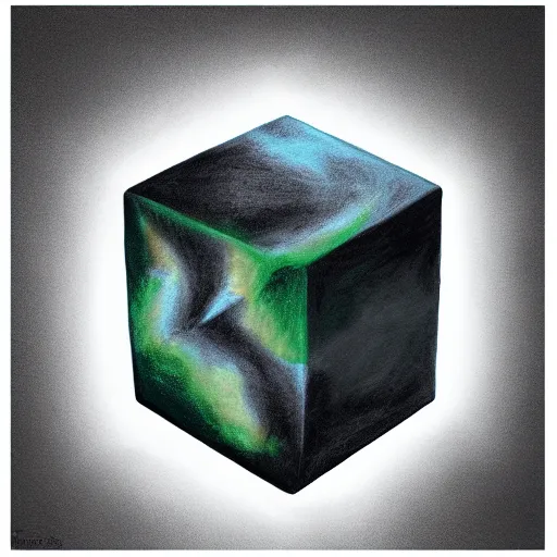 Prompt: a 4 d cube, tesseract, drawn on chalkboard with chalk