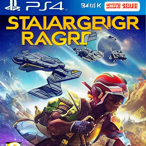 Image similar to video game box art of a ps 4 game called star ranger ii, 4 k, highly detailed cover art.