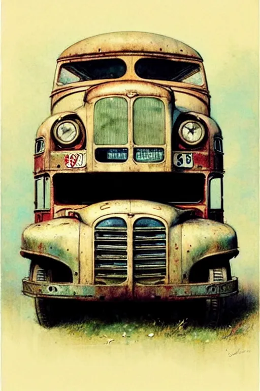 Image similar to ( ( ( ( ( 1 9 5 0 s bus. muted colors. ) ) ) ) ) by jean - baptiste monge!!!!!!!!!!!!!!!!!!!!!!!!!!!