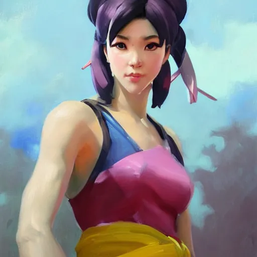 Image similar to greg manchess portrait painting of sakura from fortnite as overwatch character, medium shot, asymmetrical, profile picture, organic painting, sunny day, matte painting, bold shapes, hard edges, street art, trending on artstation, by huang guangjian, gil elvgren, ruan jia, greg rutkowski, gaston bussiere