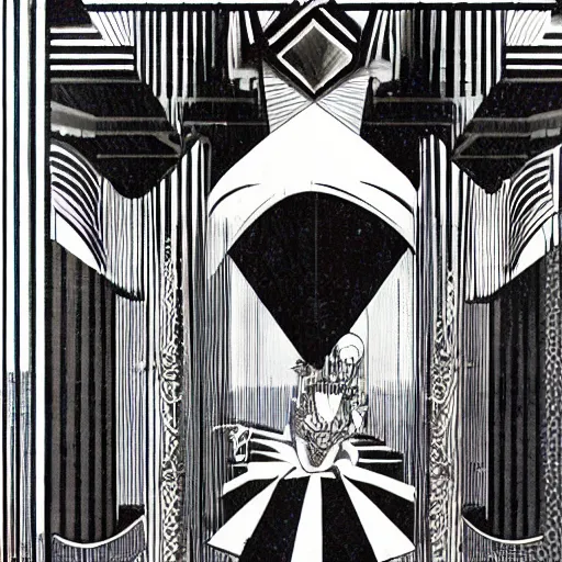 Image similar to dark enlightenment, Nigredo, art deco