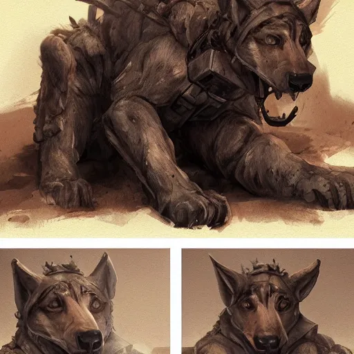 Image similar to a wounded humanoid german shepherd beast - man in military style, sitting on the bed, highly detailed portrait, digital painting, artstation, concept art, smooth, sharp foccus ilustration, artstation