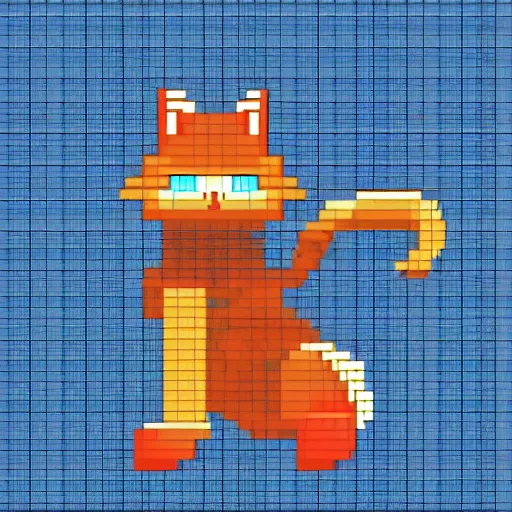 Image similar to cat fighter design , 24 Pixel art