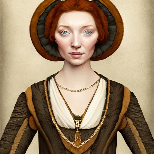 Image similar to eleanor tomlinson posing in tudor fashion, highly detailed, digital painting, artstation, concept art, smooth, sharp focus, illustration