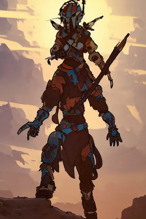 Image similar to combination suit armor aloy horizon forbidden west horizon zero dawn robot ninja mask helmet backpack tribal, art gta 5 comics, official fanart behance hd artstation by jesper ejsing, by rhads, makoto shinkai and lois van baarle, ilya kuvshinov, ossdraws radiating a glowing aura cgi rtx 2 0 2 2