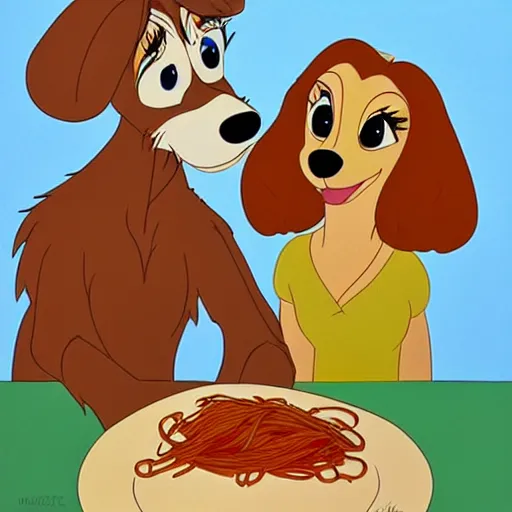 Prompt: kevin heart and melissa mcarthy lady and the tramp spaghetti, highly detailed