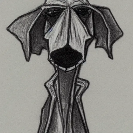 Prompt: drawing of a dog in the style of corpse bride